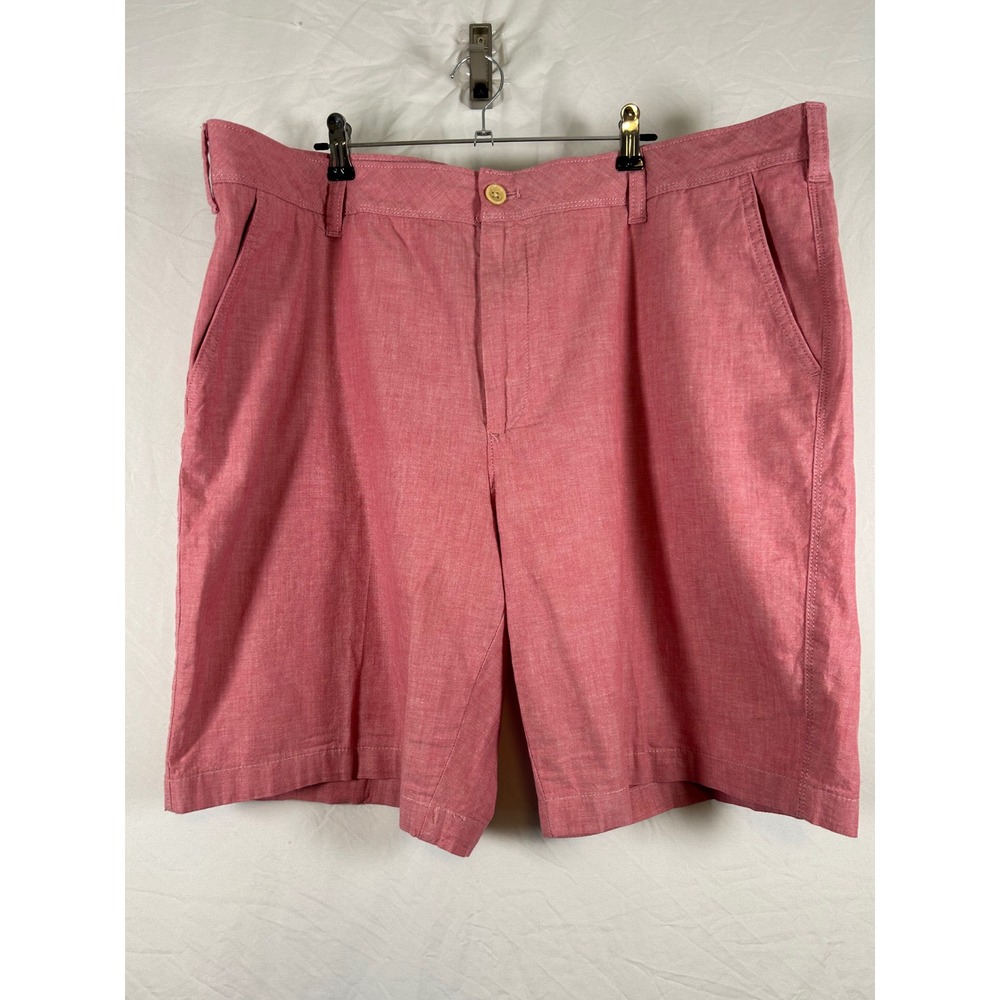IZOD Saltwater Mens Red Heathered Flat Front Chino Shorts Size 40W 9.5 Inseam